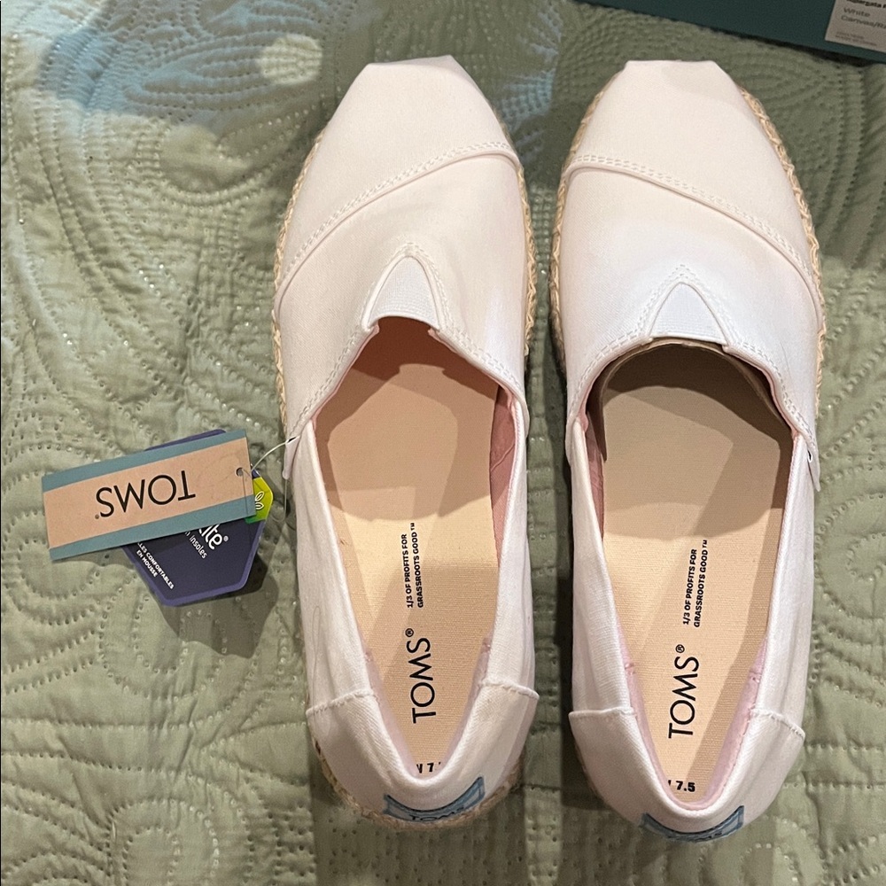 TOMS Classic White Canvas Slip-Ons - Picture 3 of 7